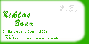 miklos boer business card
