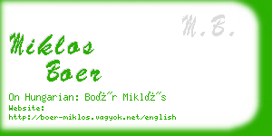 miklos boer business card
